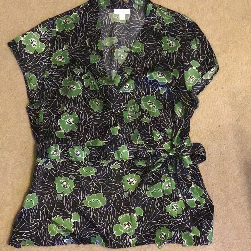 Silk wrap blouse
